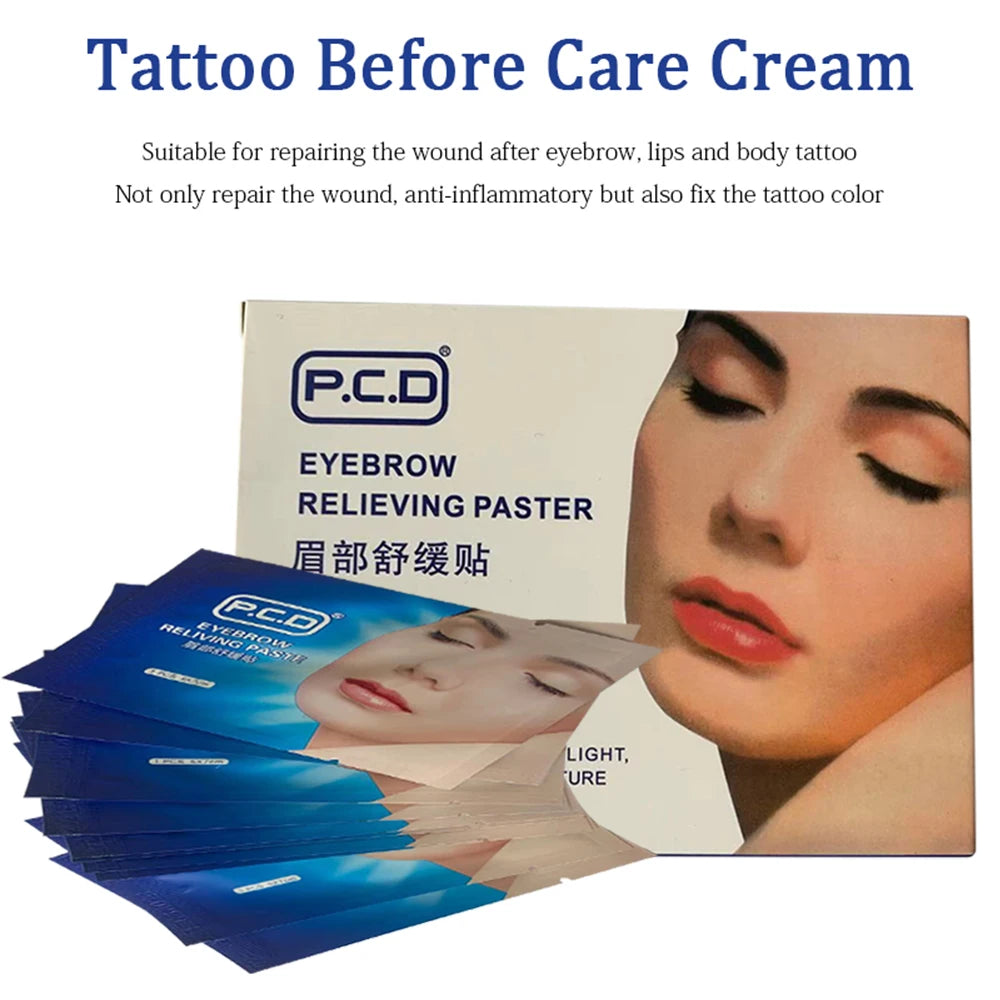 60pcs PCD Paste Mask – Semi-Permanent Makeup & Tattoo Pain Relief Cream with Moisturizer for Eyebrow, Lip, and Body Art