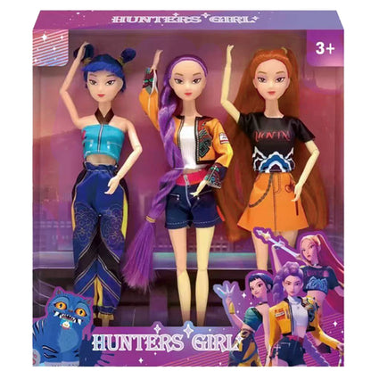 2025 Kpop Demon Hunters Doll Set – Rumi, Mira & Zoey Action Figures for Girls, DIY Plastic Princess Toys