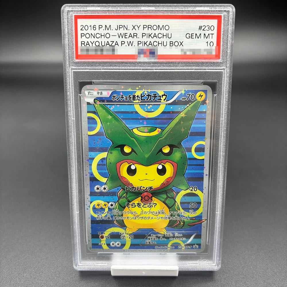 DIY 2023 PTCG Van Gogh Pikachu & Grey Felt Hat Collection Card – 10-Point Rating Anime Game Card Gift Toy