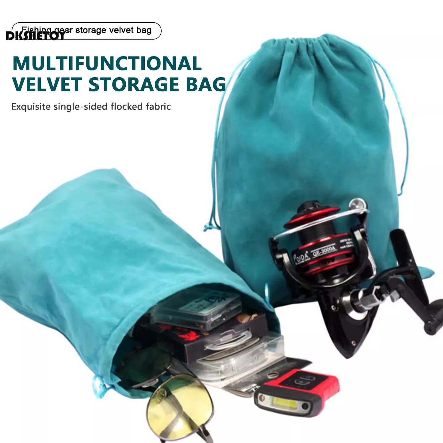 Universal Fishing Tackle Storage Bag – Durable Soft Flocking Outdoor Camping Bag