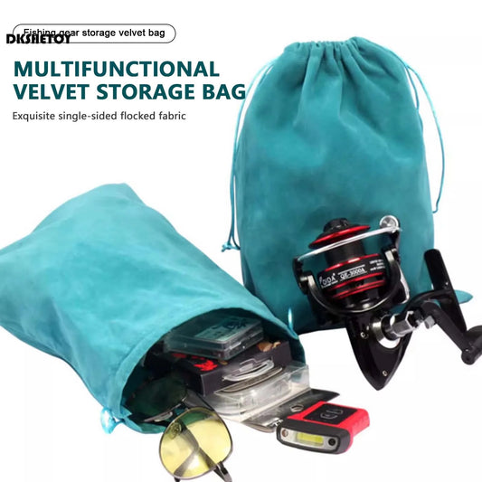 Universal Fishing Tackle Storage Bag – Durable Soft Flocking Outdoor Camping Bag