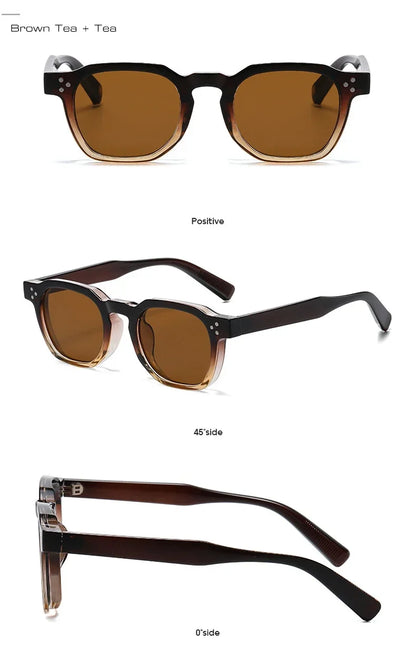 JNPCXI Vintage Rivet Oval Sunglasses – Fashion Leopard Frame Luxury Eyewear for Men & Women, Anti Blue Light Glasses