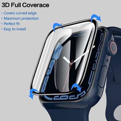 Protector Film for Apple Watch - Curved Screen Protectors for 38mm to 49mm, Compatible with Series 8, 7, SE, Ultra, 9, 10