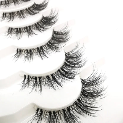 HBZGTLAD 7 Pairs Cat Eye Faux Mink Lashes – Clear Band, Wispy & Natural Full Strip Eyelashes