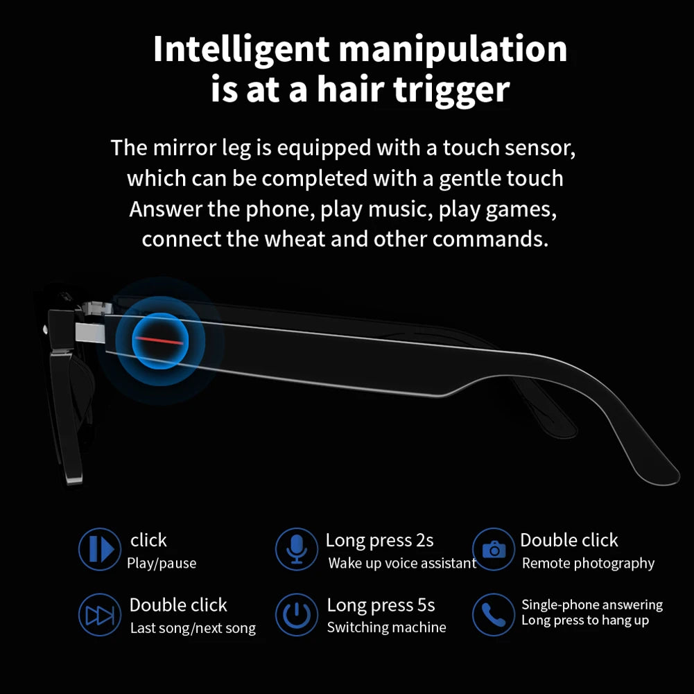 Enhance Your Experience with E13 Smart Glasses: Bluetooth 5.0 Sunglasses & Headphones Combo for Outdoor Sports, Hands-Free Calling, and Music Playback