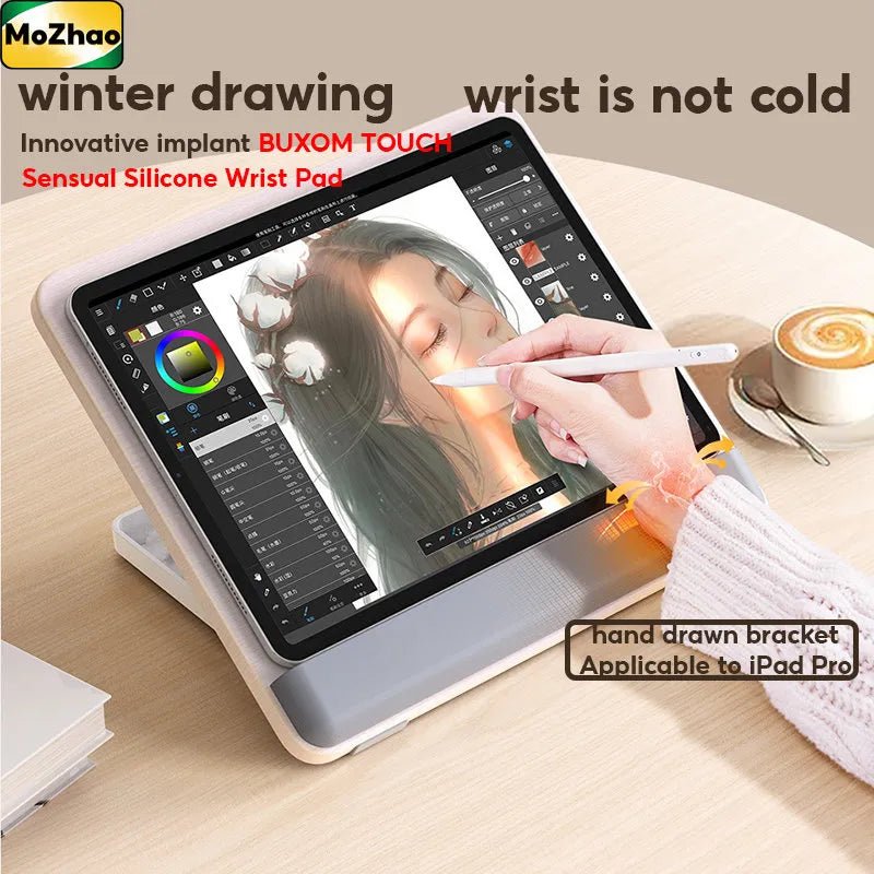 MoZhao iPad Painting Stand: Wooden Desktop Tablet Hand-Painted Board - 12.9 Inch Learning Support Holder Computer Stands