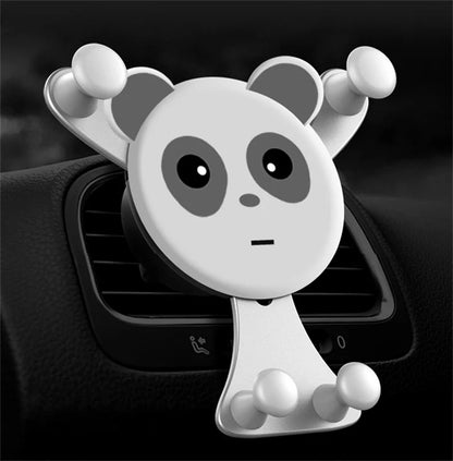 Gravity Car Phone Holder – Air Vent Clip with Smile Face Bear, Mobile Stand for iPhone, Samsung, and GPS Devices