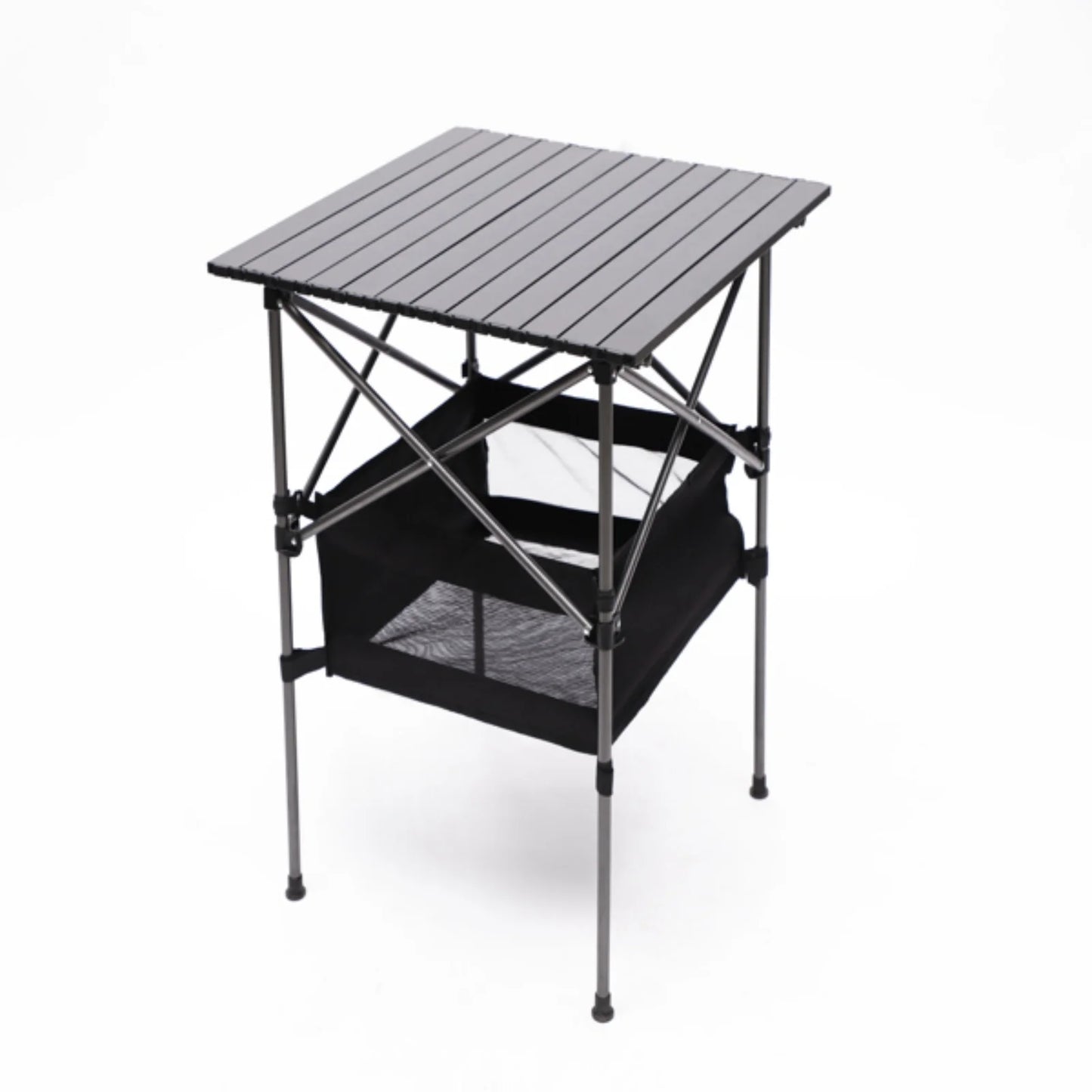 3-Piece Folding Outdoor Table and Chairs Set – Portable for Indoor, Camping, Picnic, Beach, Backyard, BBQ, Party & Patio, Black/Gray