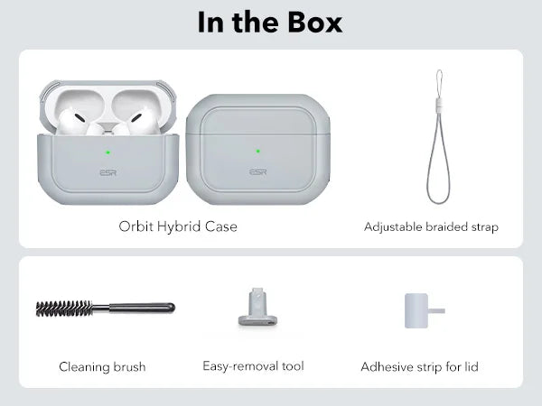 ESR AirPods Pro 2 Case with Lanyard – MagSafe Compatible Cover for AirPods Pro (2023/2022/2019) with USB-C/Lightning Cable