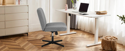 Armless Criss Cross Legged Swivel Office Chair - Wide Desk Chair Without Wheels