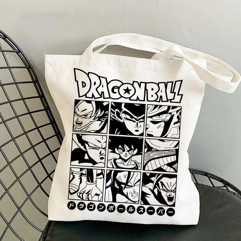 Dragon Ball Anime Canvas Tote Bag – Large-Capacity Eco Shoulder Bag for Women & Students