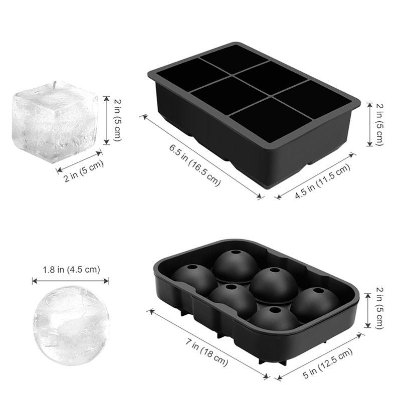 Silicone Ice Cube Maker with Lid - 4/6/8/15 Grid Ice Tray for Bar & Household Use, Ice Ball & Cube Mold