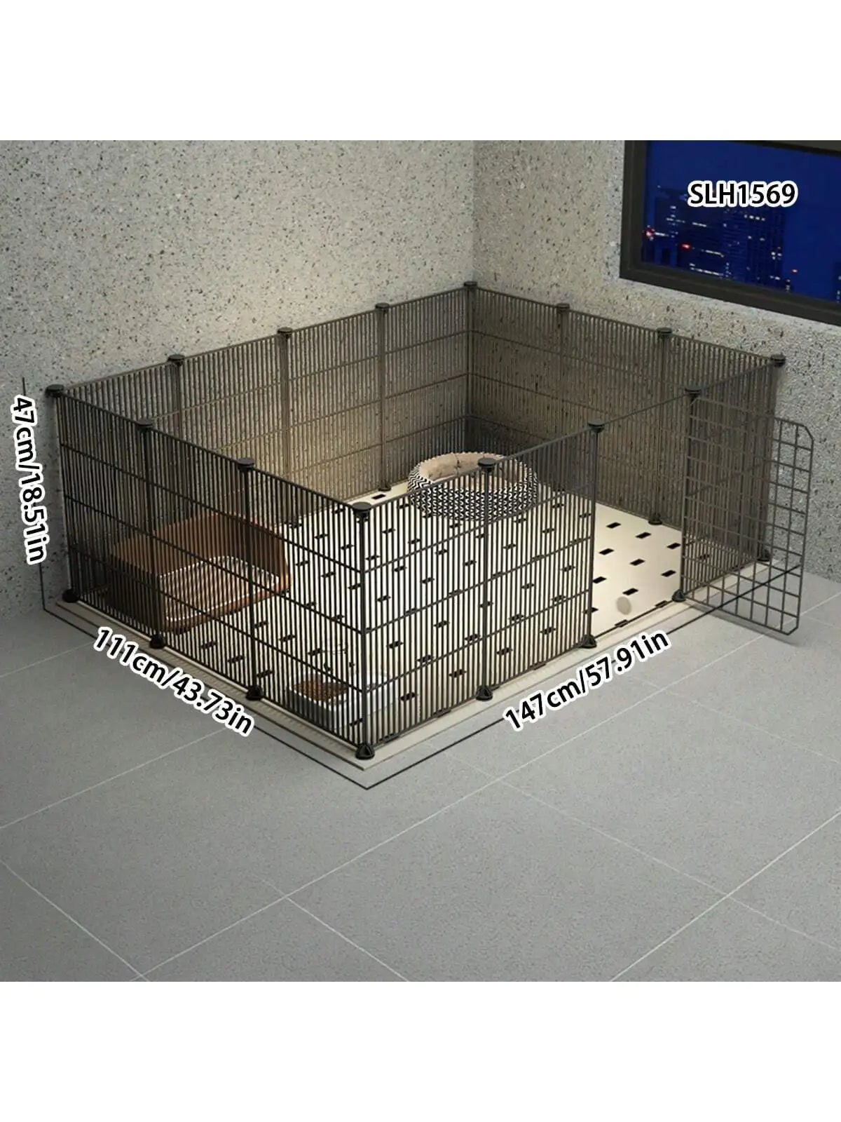 Indoor Pet Enclosure — No Assembly Teddy Fence with Tight Mesh, Escape-Proof Small Dog & Puppy Cage
