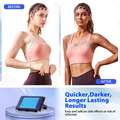 50W Ultraviolet Tanning Lamp — Tripod Solarium with 48 Blue LEDs (460nm & 480nm) for Body Tanning & Skincare