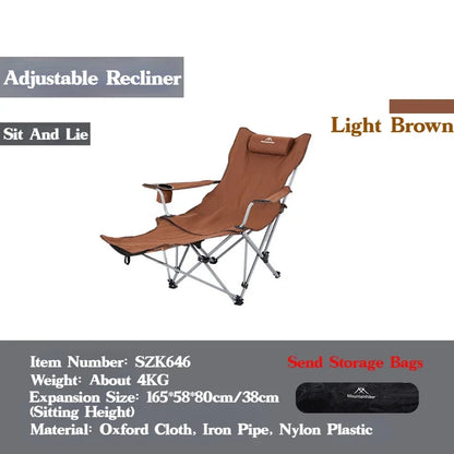 MOUNTAINHIKER 4-Speed Adjustable Folding Lounge Chair – Ultra-Light Portable Camping & Fishing Chair