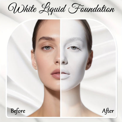 Pure White Liquid Foundation – Long-Lasting COS Stage Makeup Concealer & Mixable Brightening Adjuster