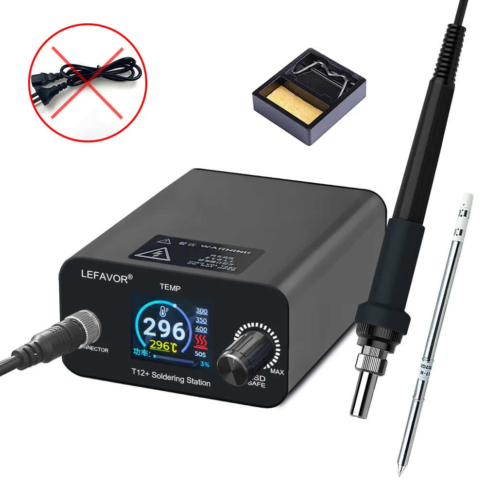 T12 75W Digital Soldering Iron Station – Adjustable Temperature Control, Welding & Rework Microcontroller Tool