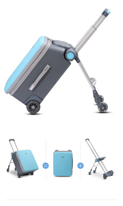 Kids Ride-On Stroller Travel Suitcase – Multifunction Waterproof & Wear-Resistant Luggage Trunk for Children