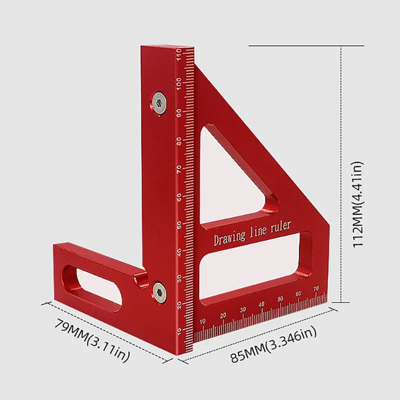 Aluminum Alloy Woodworking Square Protractor | High Precision Miter Triangle Ruler for Engineers & Carpenters