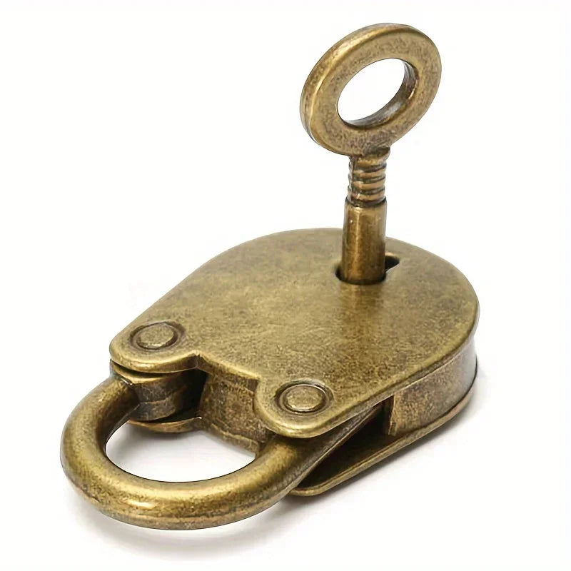 Mini Vintage Metal Lock and Key Padlock – Charming Retro Style Decorative Lock