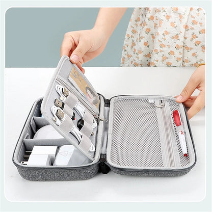 Large Capacity Travel Electronics Organizer – EVA Storage Bag for Tablet, Hard Disk, and Cables