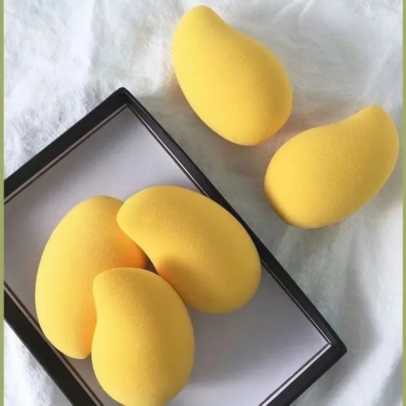 Mango-Shaped Soft Makeup Sponge — Cosmetic Powder Puff for Face Blending & Beauty Application