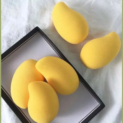 Mango-Shaped Soft Makeup Sponge — Cosmetic Powder Puff for Face Blending & Beauty Application