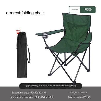 Canopy Lounge Chair with Sunshade – Portable Outdoor Camping & Hiking Chair with Holder, 1-Pack