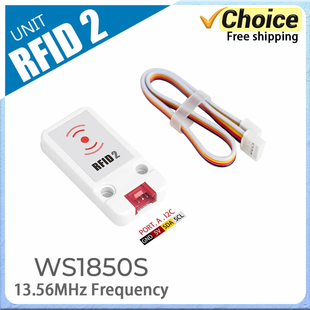 M5Stack Mini RFID Reader/Writer Unit WS1850S - 13.56MHz Frequency, Ideal for Access Control and Check-In Systems