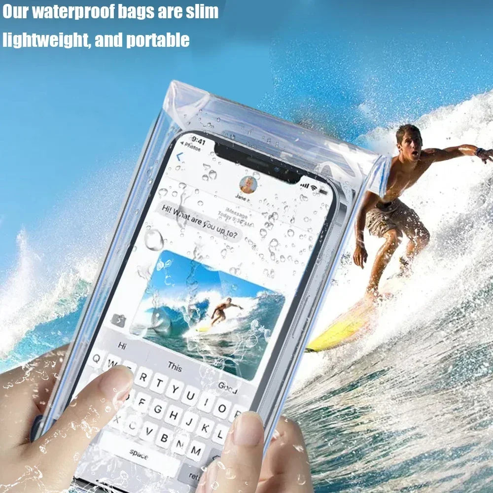 1-10PCS Cycling Rainproof Phone Pouch – High Sensitivity Waterproof Cellphone Cover for iPhone, Samsung, Xiaomi