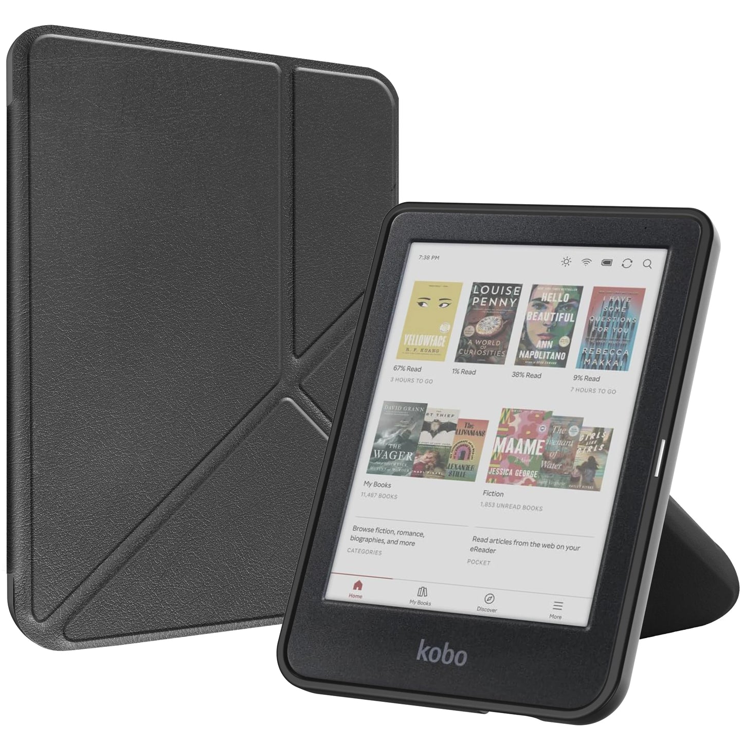 Smart Case for Kobo Clara Colour/BW/2E – Multi-Folding Stand, Magnetic Cover, Soft Back, Auto Sleep/Wake