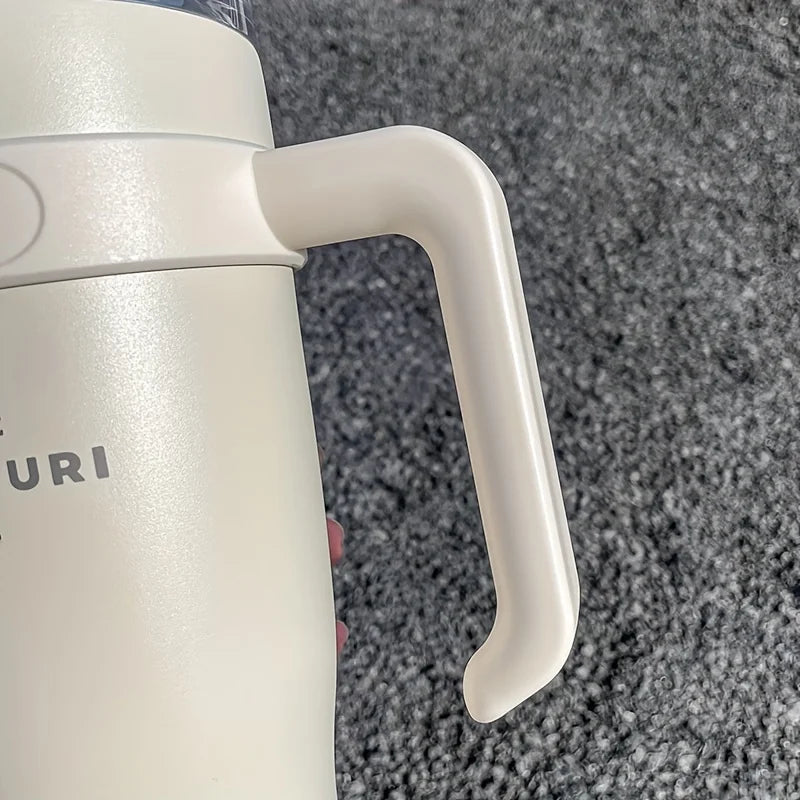 Large Capacity 38.55oz Stainless Steel Water Cup — Car & Office Insulated Straw Tumbler