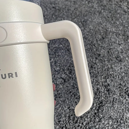 Large Capacity 38.55oz Stainless Steel Water Cup — Car & Office Insulated Straw Tumbler