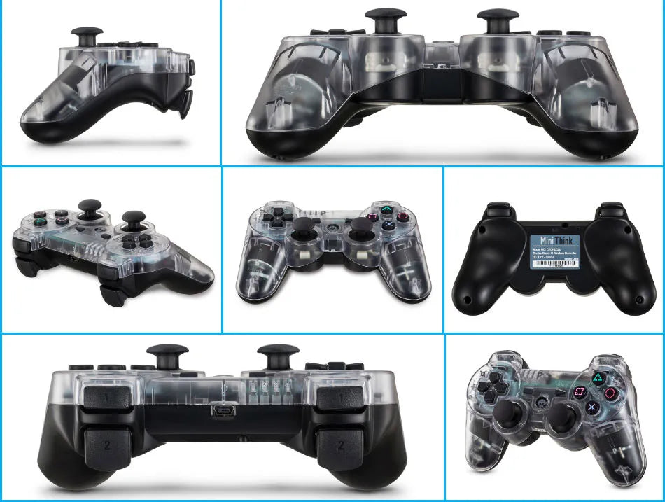 Wireless Transparent Dual Shock Controller for PS3 – Sixaxis Gamepad f ...