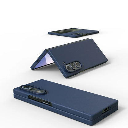 Luxury Leather Shockproof Phone Case for Samsung Galaxy Z Fold 6 – Skin-Friendly Solid Color Full Cover