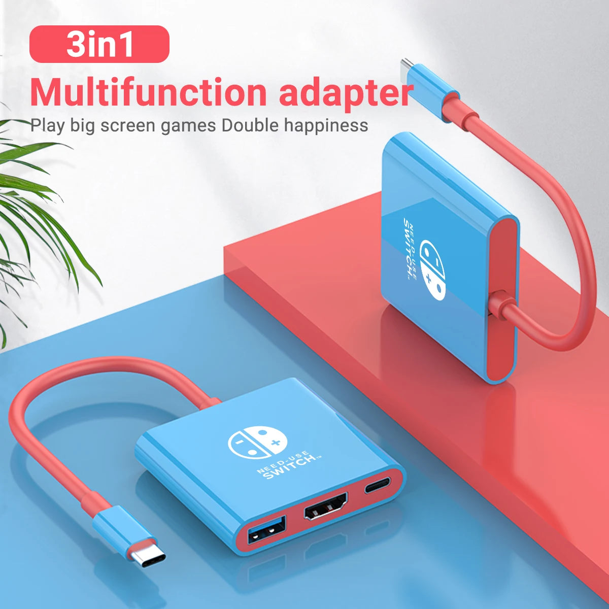Portable Nintendo Switch Docking Station — Type-C Hub with HDMI & USB 3.0 for Travel Gaming
