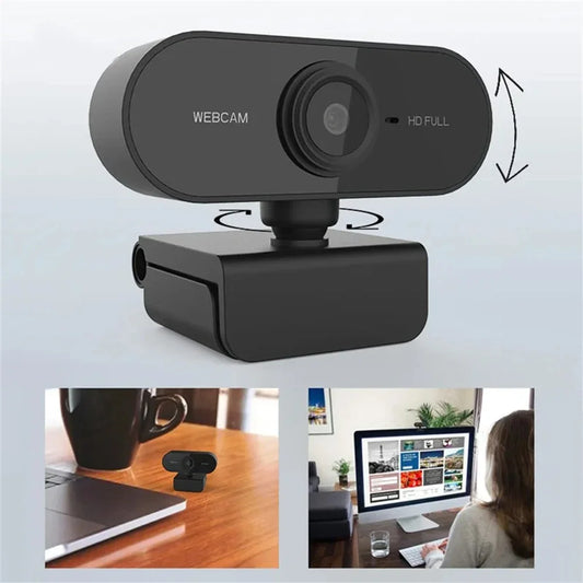 2K/1080P/720P/480P HD USB Webcam – Mini Desktop & Laptop Camera with Microphone and Privacy Cover for YouTube & Skype