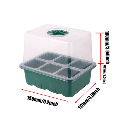 LED Grow Light with 6/12-Hole Seed Starter Trays — Indoor Plant Germination & Seedling Growing Box