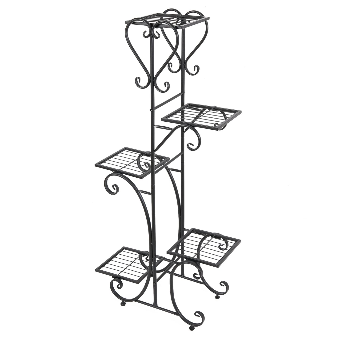 5-Tier Tall Metal Plant Stand Rack – Garden Flower Pot Display Shelf for Indoor & Outdoor Use