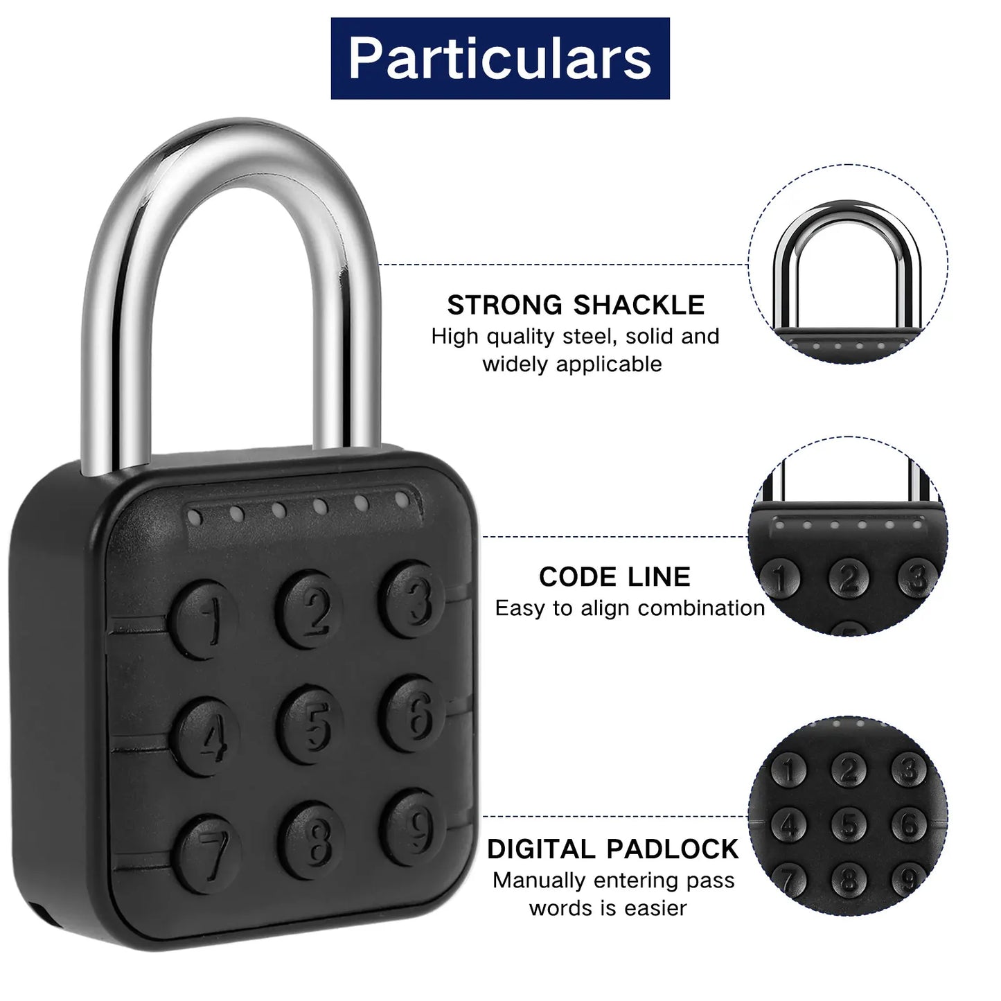 Keyless 6-Digit Combination Locker Padlock – Easy Use Code Lock for Gym, School Lockers, and Outdoor Fences