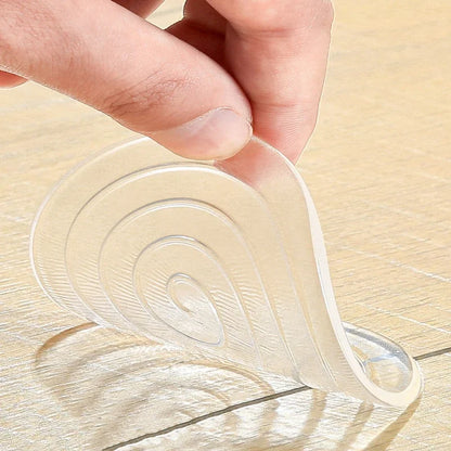 Anti-Slip Transparent Silicone Furniture Pads — Adhesive PU Cushions for Table, Sofa, Bed Legs, and Noise Reduction