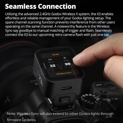 Godox X3 TTL HSS Wireless Flash Trigger – 2.4G Transmitter with OLED Touch Screen, Quick Charge for Canon, Nikon, Sony, Fujifilm