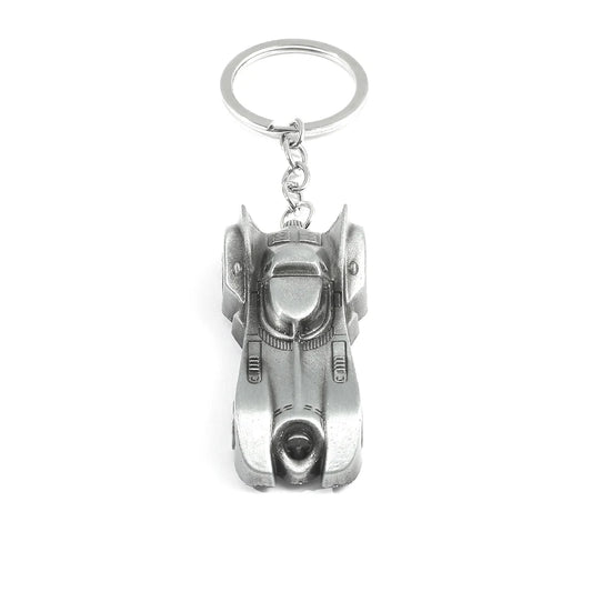 Classic Silver Batman Car Keychain – Vintage Pendant for Men, Boys, and Fans Collection