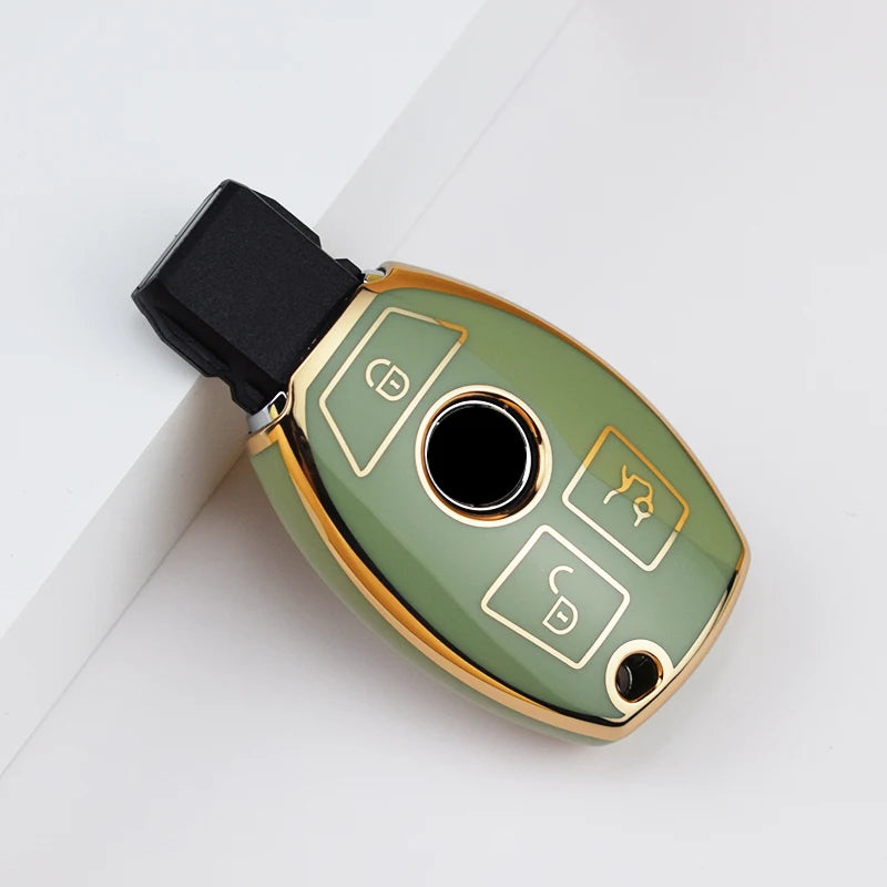 Car Key Case Cover – Key Bag Accessories for Mercedes Benz A/B/C/S Class, AMG, GLA, CLA, GLC W176/W221/W204/W205 Fob Keychain