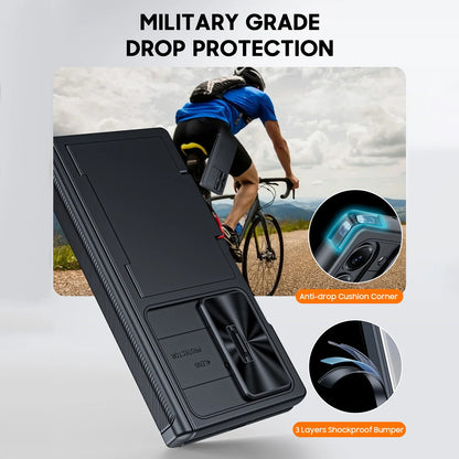 Samsung Galaxy Z Fold 7 Case – Black Shockproof Silicone Wallet with RFID Card Holder, Hinge & Camera Protection