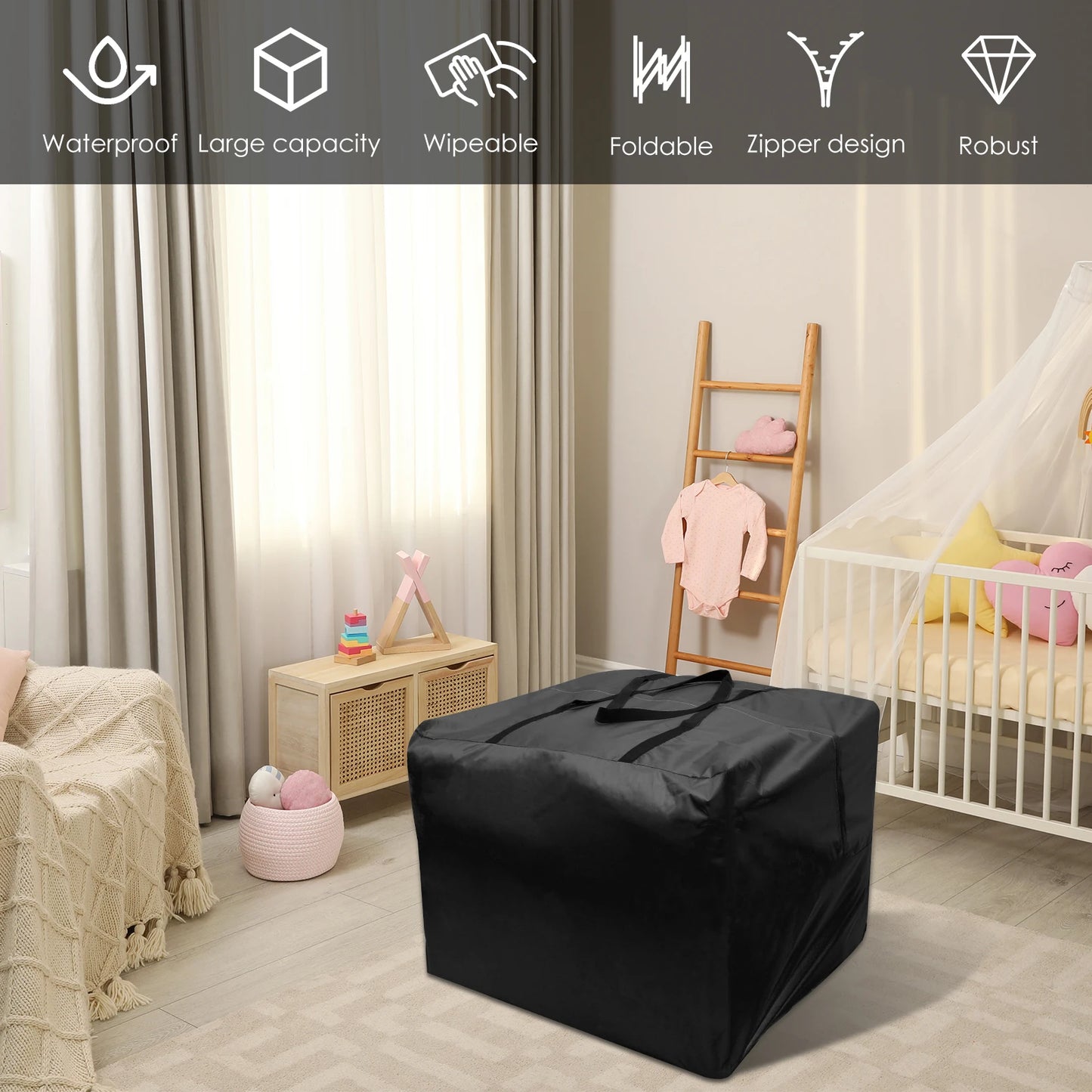 Large Cushion Storage Bag with Handles – Waterproof Dustproof Outdoor Furniture Cover