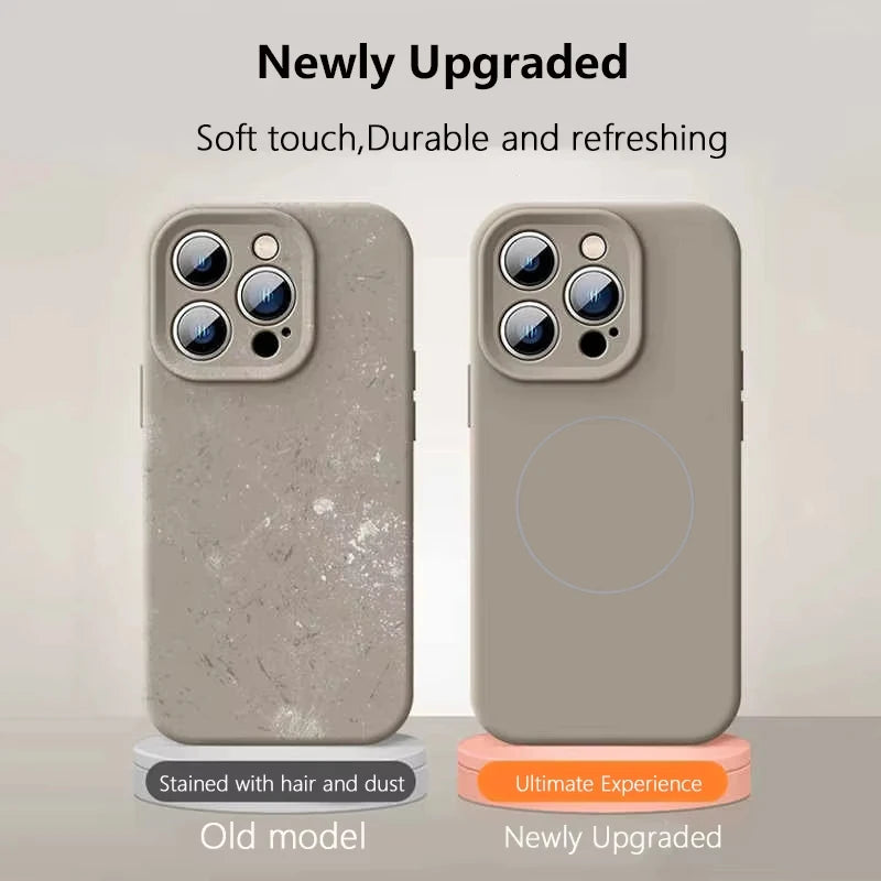 Original Liquid Soft Silicone MagSafe Case — Magnetic Wireless Charging Cover for iPhone 11–16 Pro/Max/Plus