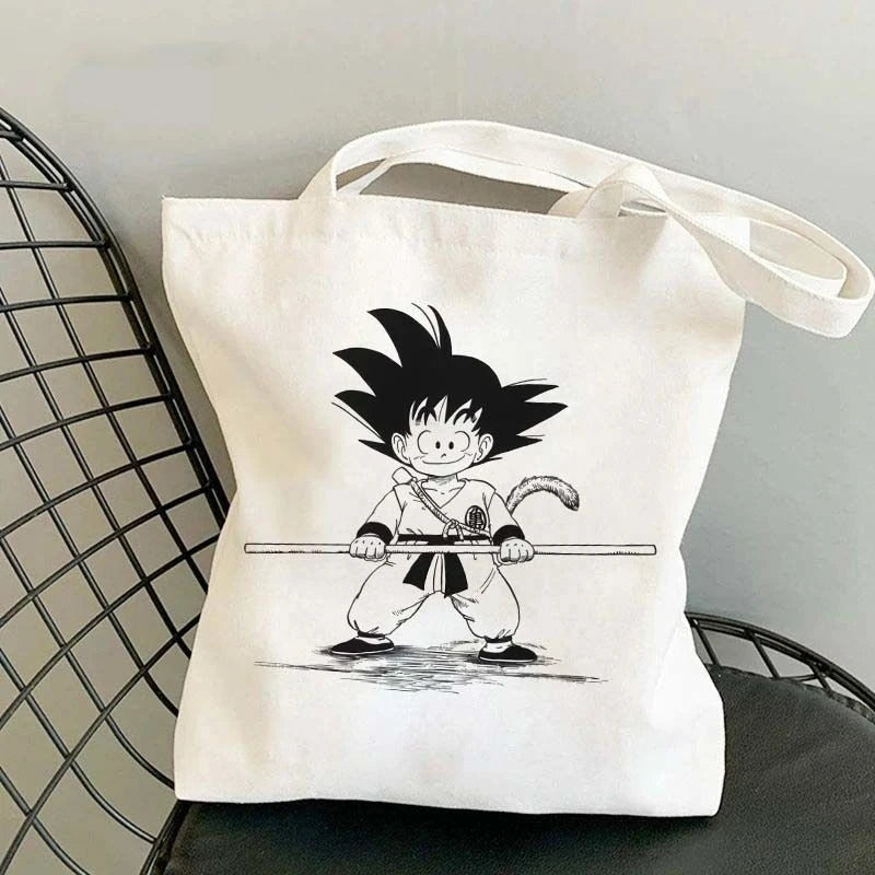 Dragon Ball Anime Canvas Tote Bag – Large-Capacity Eco Shoulder Bag for Women & Students