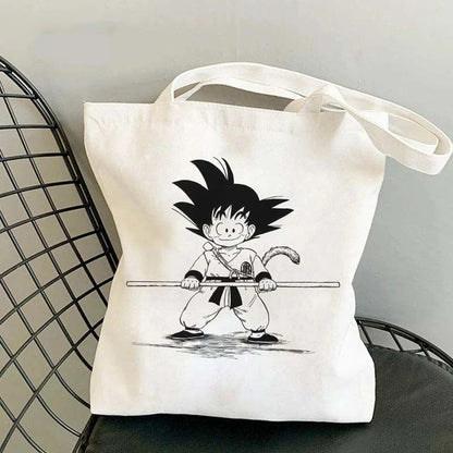 Dragon Ball Anime Canvas Tote Bag – Large-Capacity Eco Shoulder Bag for Women & Students