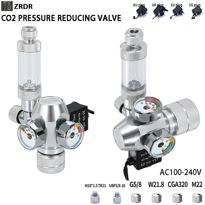 2024 DIY Aquarium CO2 Regulator – Electromagnetic Valve, Bubble Counter & Pressure Reducing Valve for Fish Tank CO2 Control System